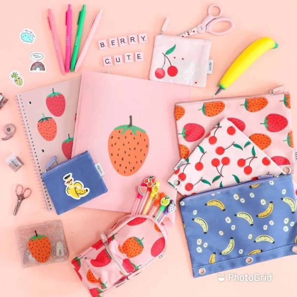 Yoobi Deep Periwinkle & Bananas Case & Coin Pouch
